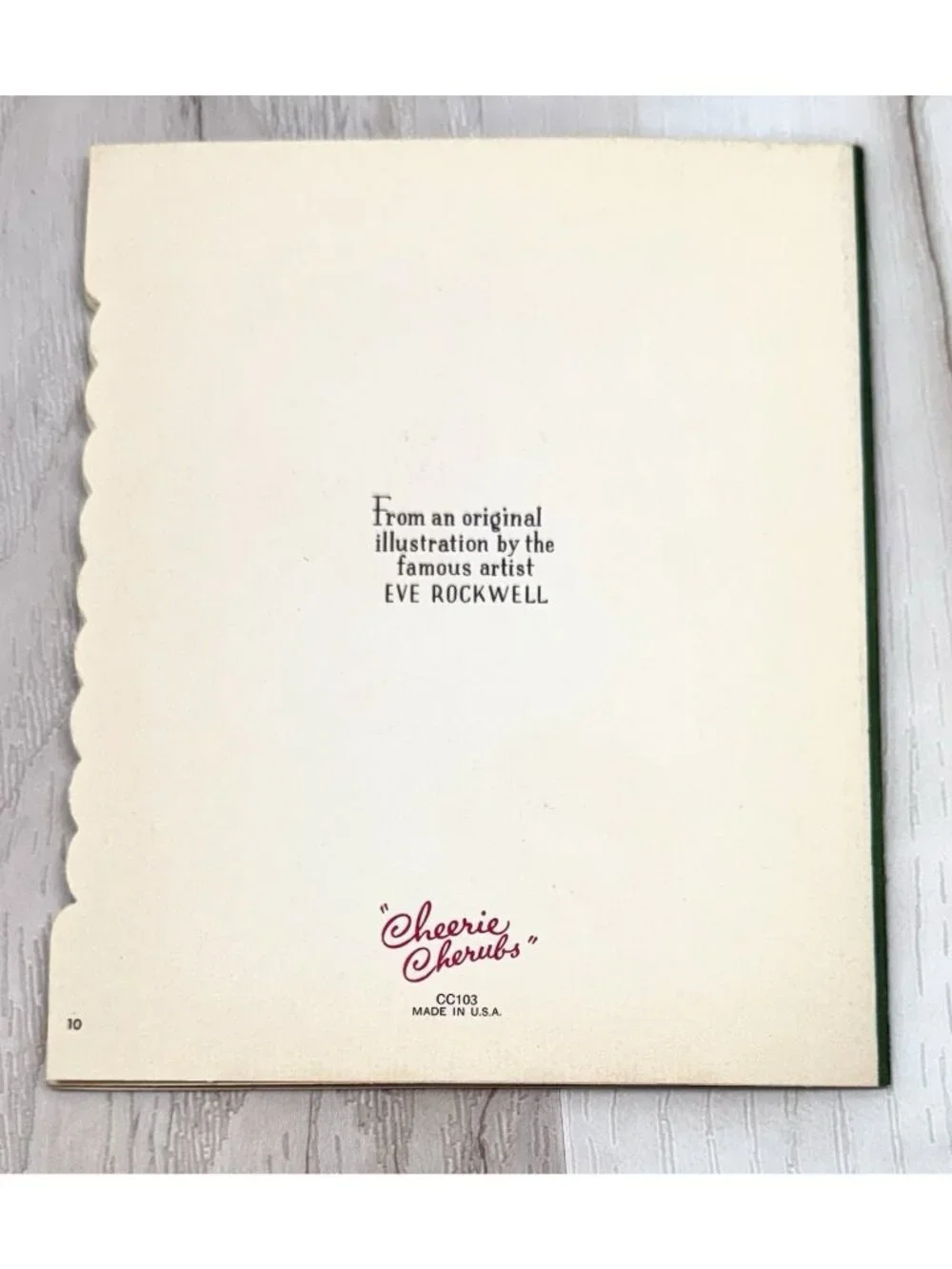 VTG UNUSED Christmas Card Artist EVE ROCKWELL Cheerie Cherubs Tree Lighting 103